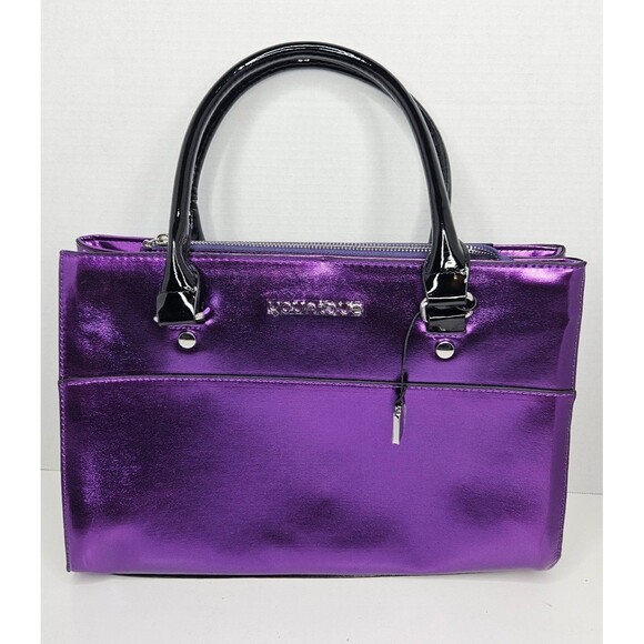 Younique Shiny Metallic Purple Makeup Tote Bag Purse - Picture 1 of 11